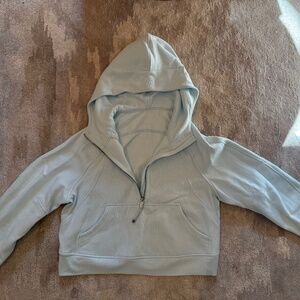 Lululemon Powder Blue Scuba Half zip Hoodie
